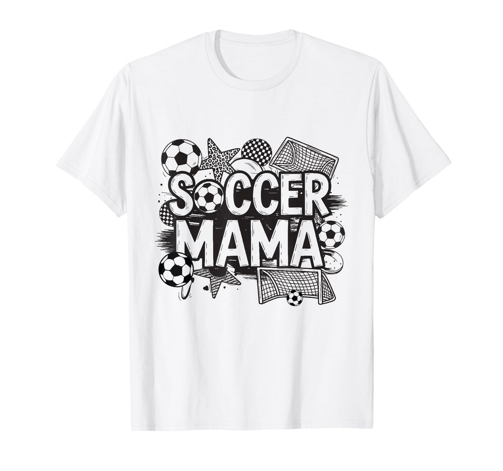 Preppy Game Day Soccer Mama T-Shirt - Graphic Print for Adults - T-Shirt, Sweatshirt, Hoodie