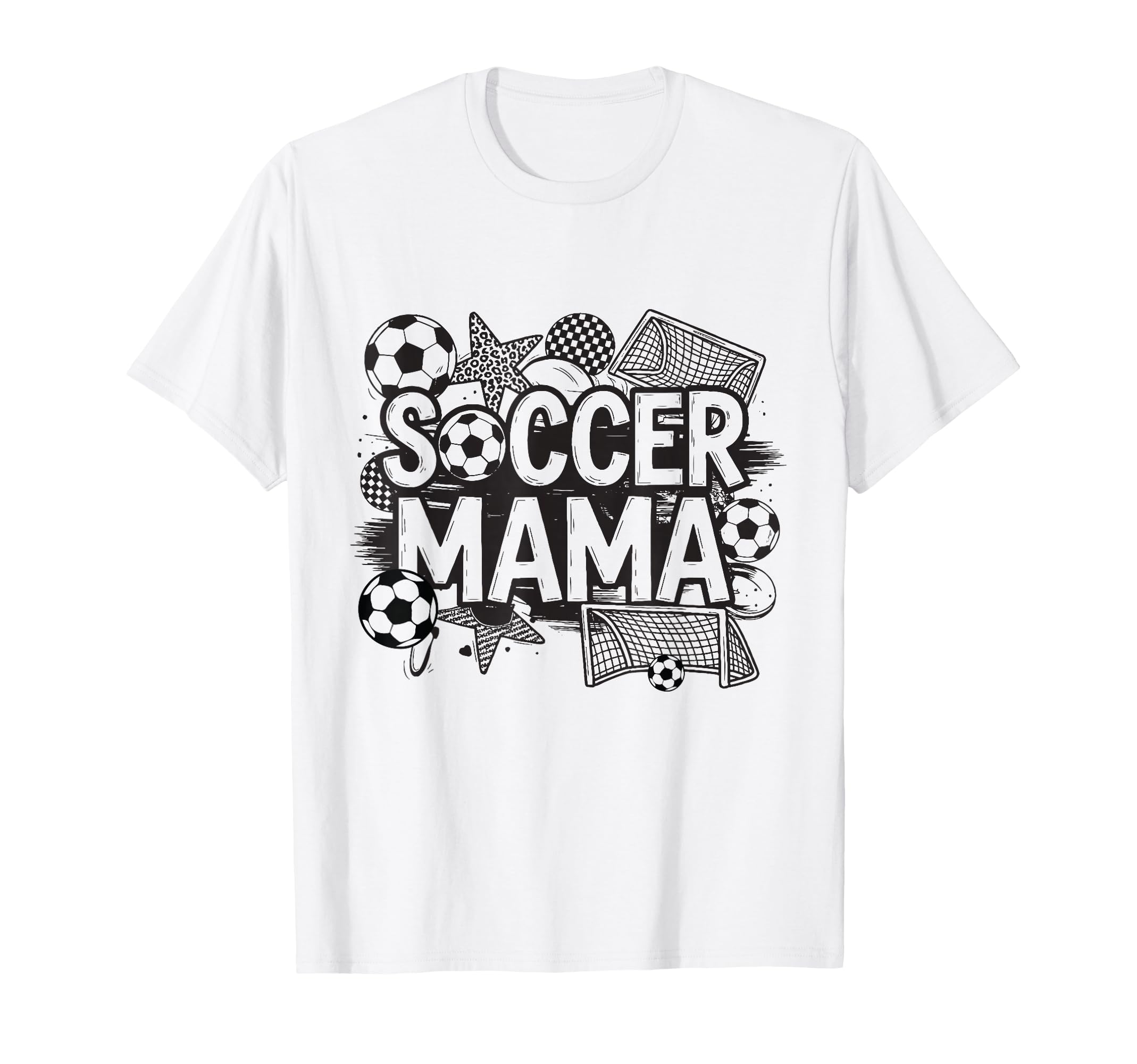 Preppy Game Day Soccer Mama T-Shirt - Graphic Print for Adults - T-Shirt, Sweatshirt, Hoodie