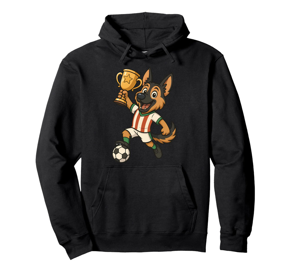 Soccer Champion German Shepherd Hoodie - Custom Art Print Men Women - T-Shirt, Sweatshirt, Hoodie