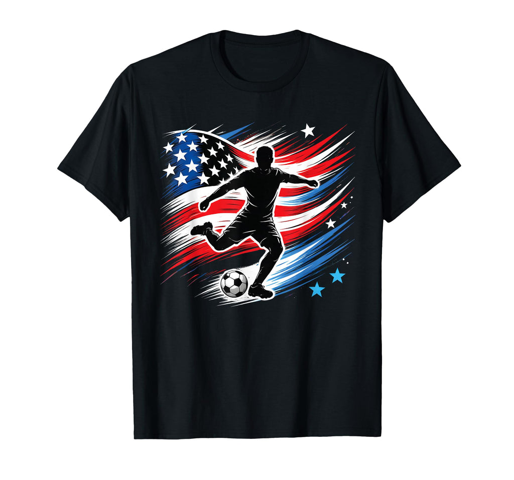 Usa Patriotic Soccer Lover Dad Coach T-Shirt - Custom Art Print Unisex - T-Shirt, Sweatshirt, Hoodie