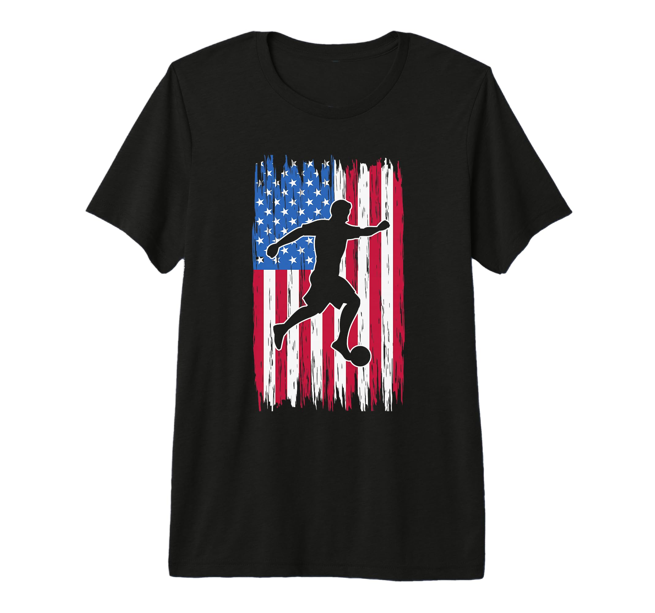 Patriotic Soccer Player Kicking Ball T-Shirt - Custom Art Print Men Women - T-Shirt, Sweatshirt, Hoodie