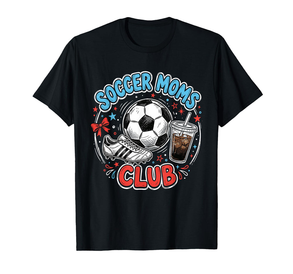 Soccer Moms Club Iced Coffee Cleats T-Shirt - Unique Graphic for Adults - T-Shirt, Sweatshirt, Hoodie