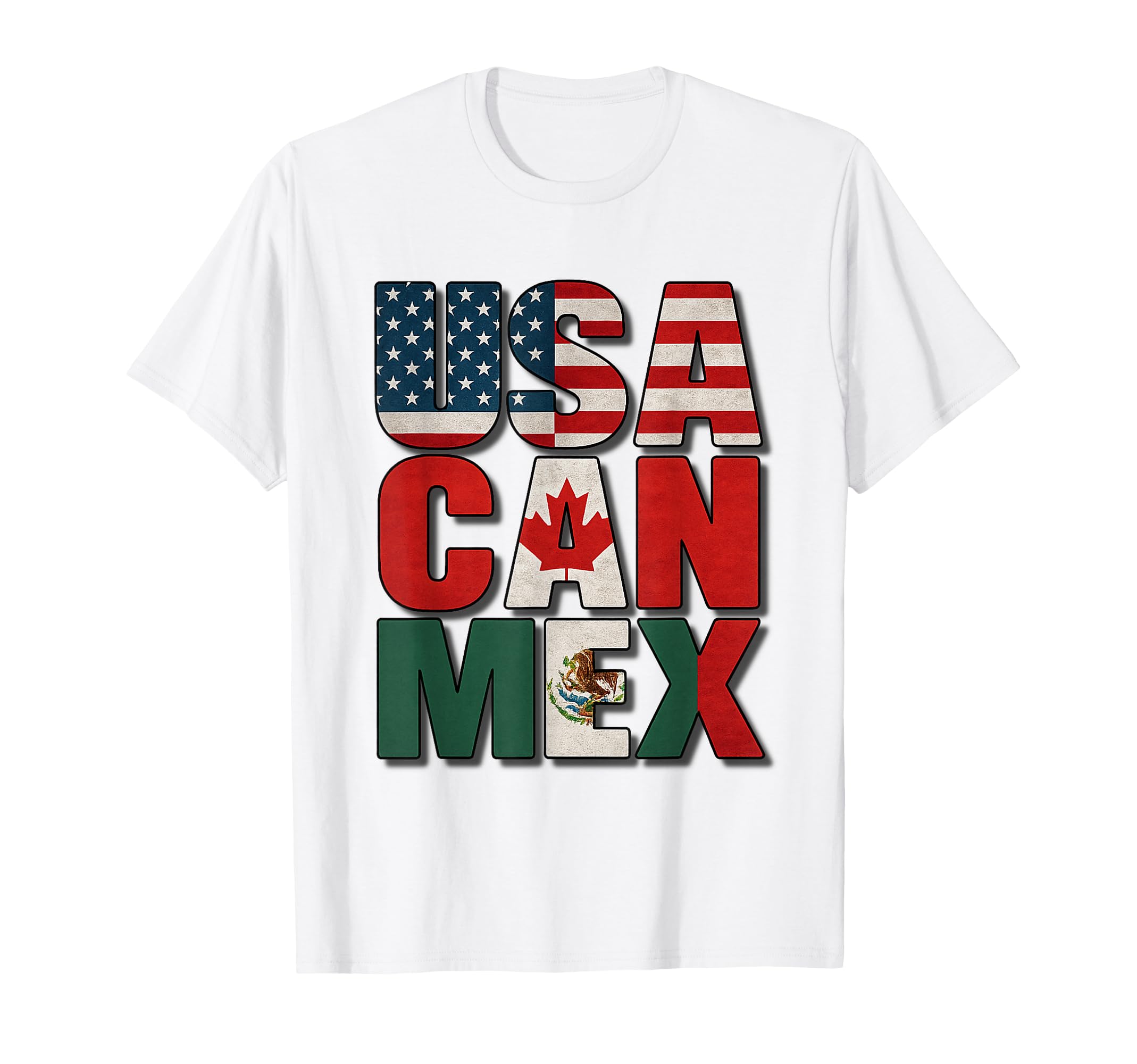 Usa Can Mex Flag Soccer North American T-Shirt - Fun Novelty Design Unisex - T-Shirt, Sweatshirt, Hoodie
