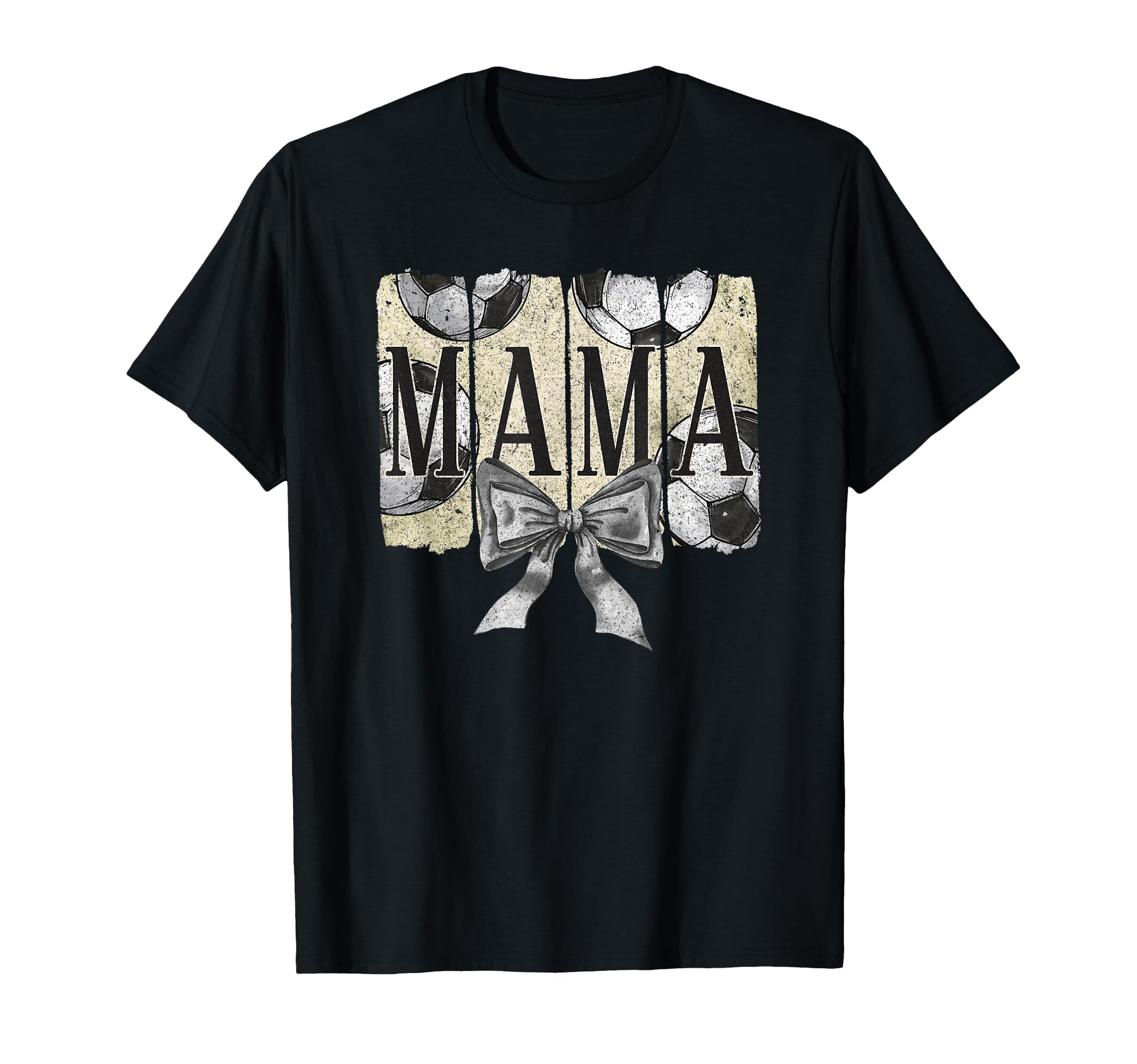 Mama Soccer Mom Bow And Soccer Balls T-Shirt - Custom Art Print for Adults - T-Shirt, Sweatshirt, Hoodie