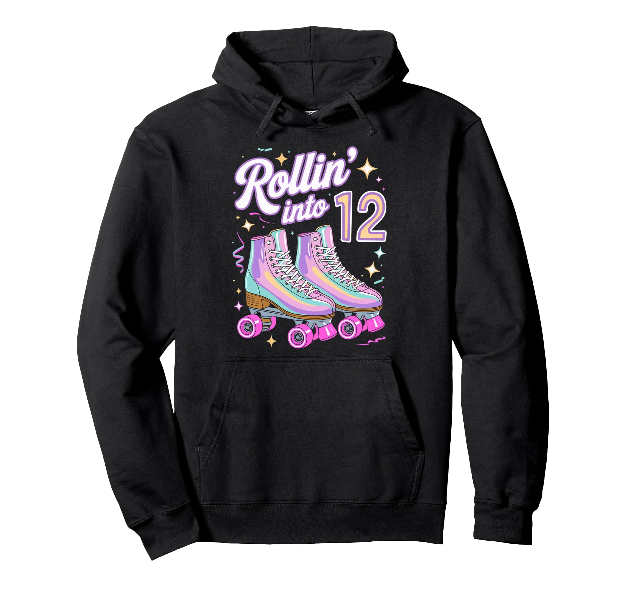 Rollin Into 12 Roller Skating 12Th Hoodie - Fun Novelty Design Men Women - T-Shirt, Sweatshirt, Hoodie