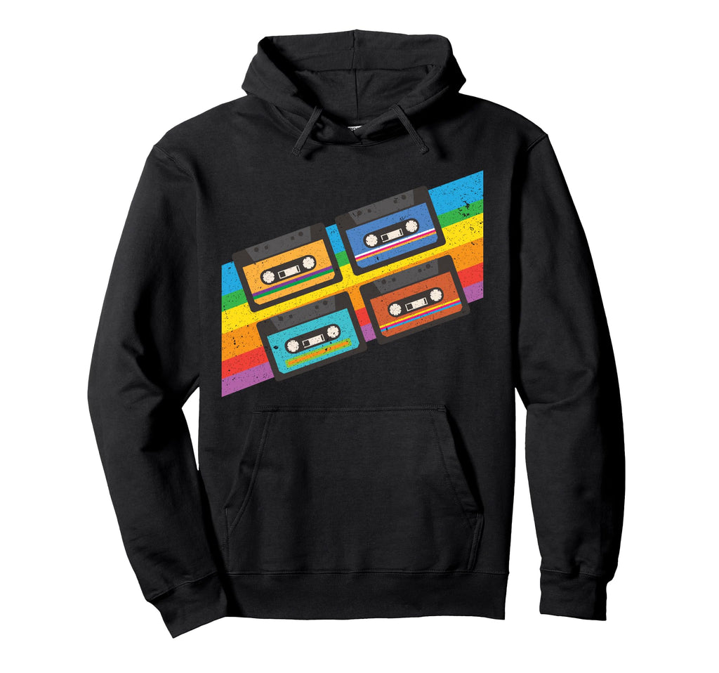 80S 90S I Colorful Cassette Tape Hoodie - Custom Art Print Men Women - T-Shirt, Sweatshirt, Hoodie