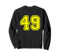 Yellow Sport Team Number 49 Sweatshirt - Aesthetic Graphic for Adults - T-Shirt, Sweatshirt, Hoodie