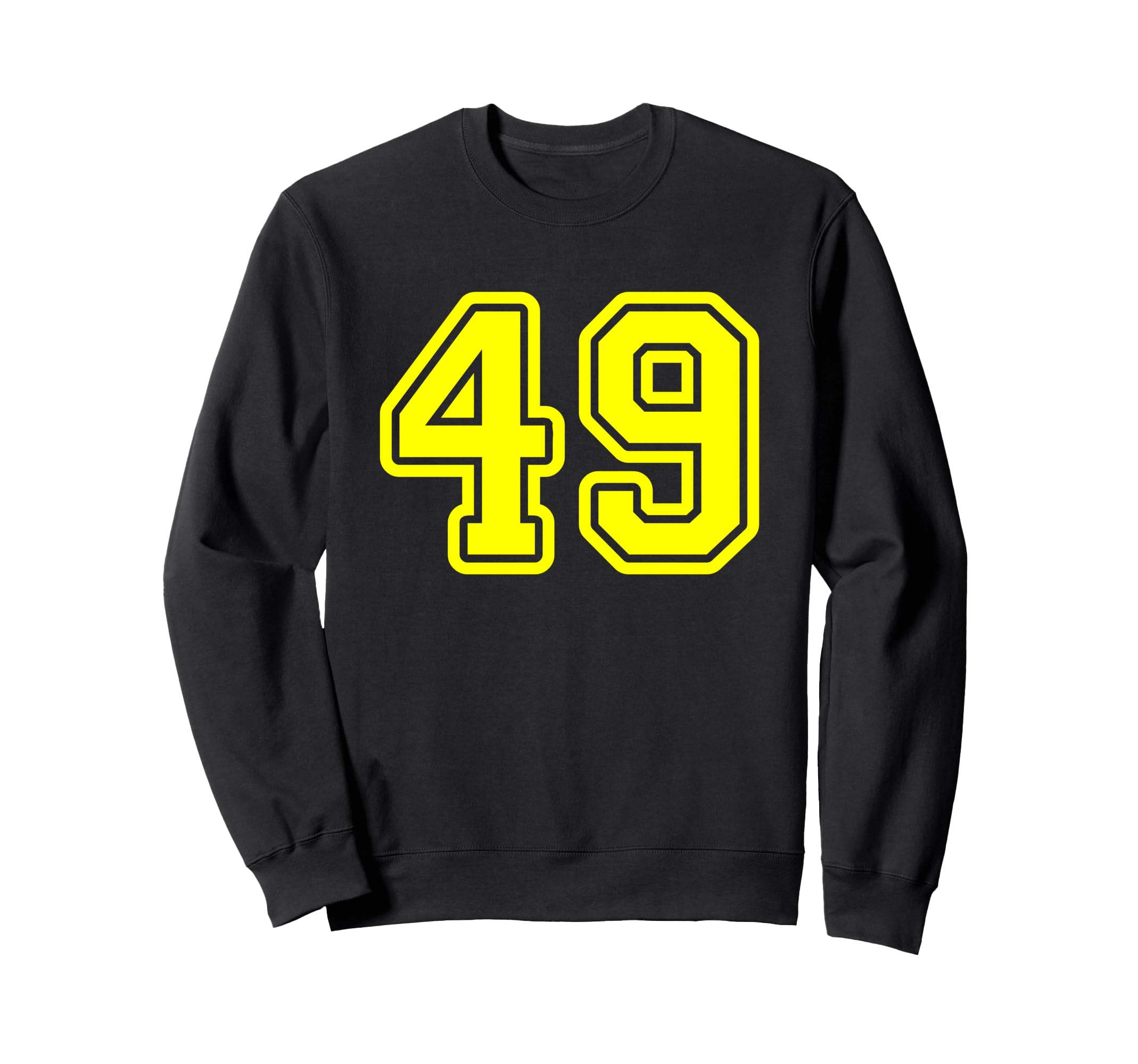 Yellow Sport Team Number 49 Sweatshirt - Aesthetic Graphic for Adults - T-Shirt, Sweatshirt, Hoodie