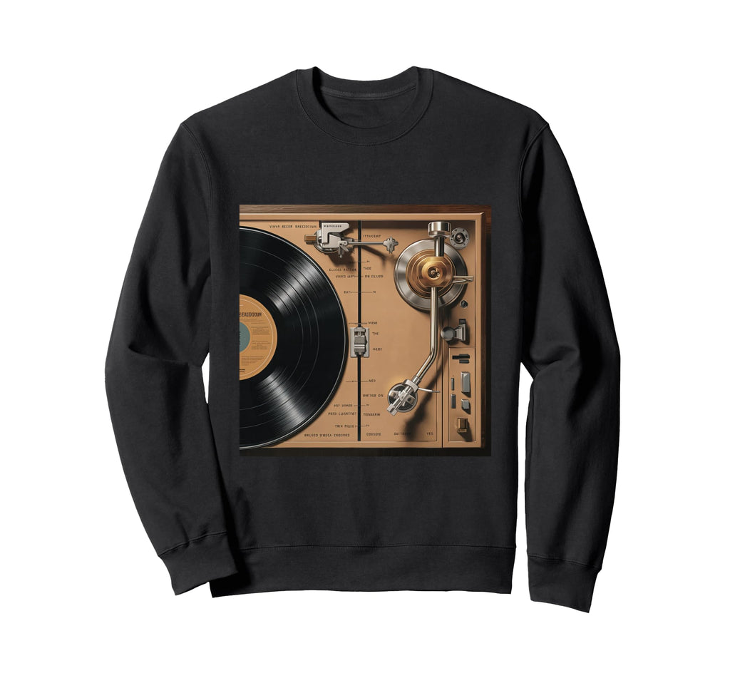 Old School Hip Hop Vinyl Record Sweatshirt - Minimalist Print Men Women - T-Shirt, Sweatshirt, Hoodie