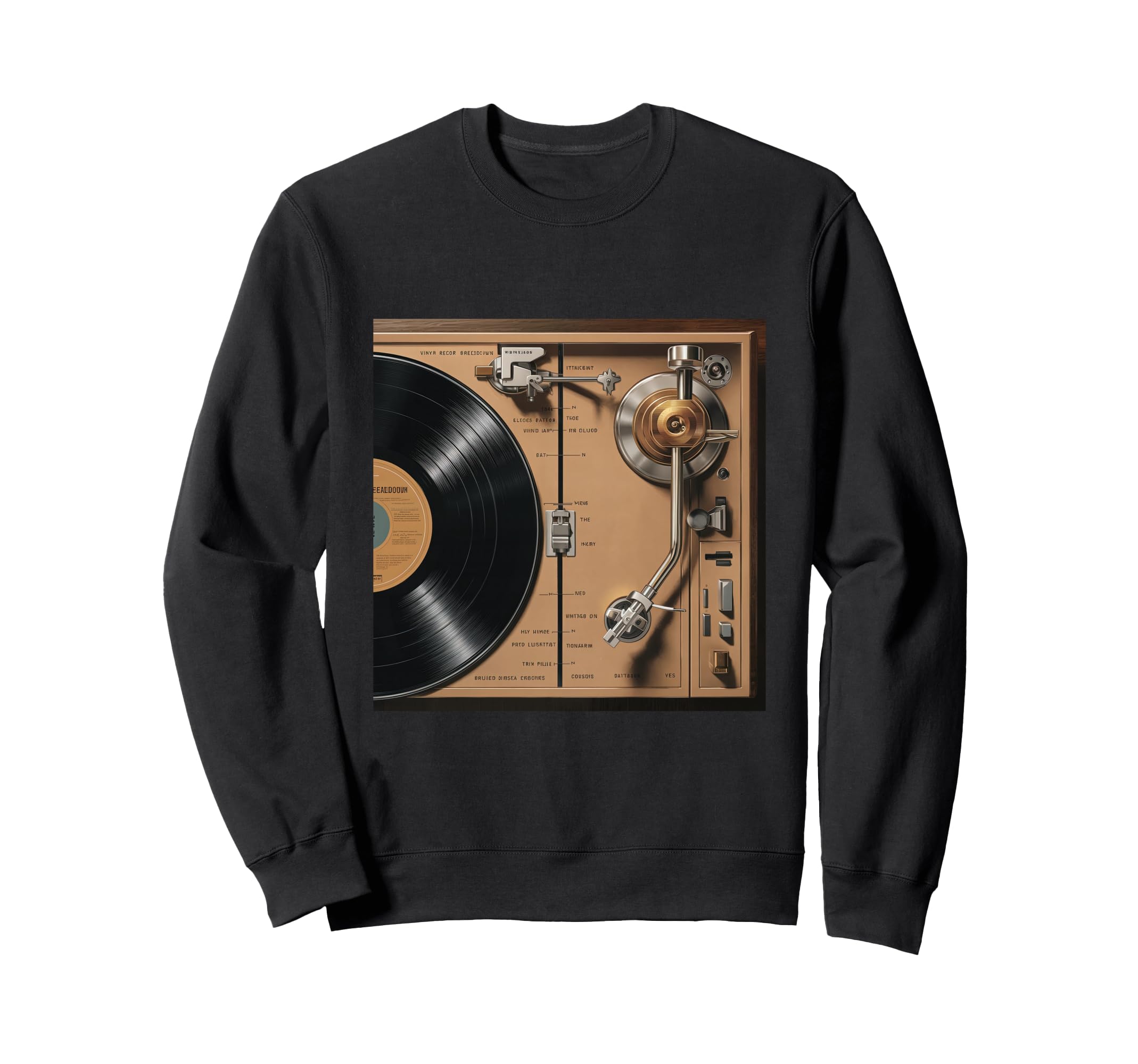 Old School Hip Hop Vinyl Record Sweatshirt - Minimalist Print Men Women - T-Shirt, Sweatshirt, Hoodie