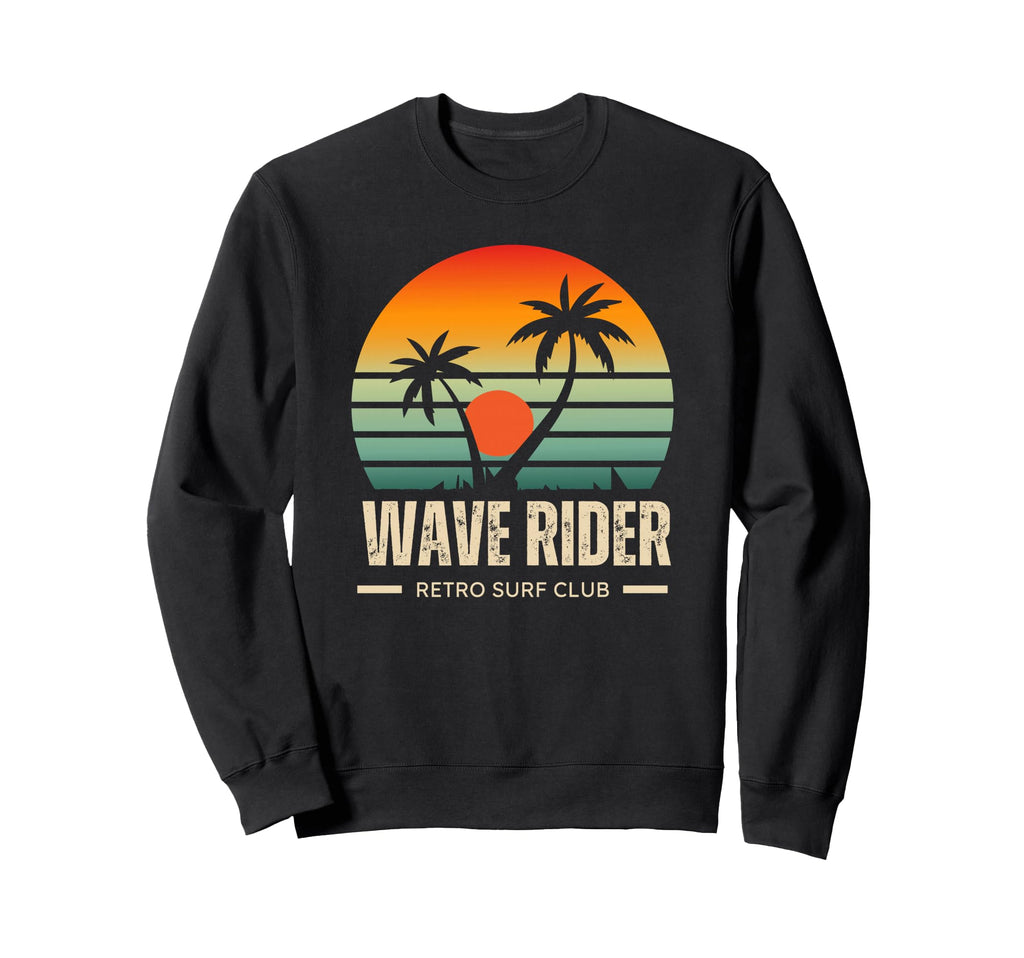 Wave Rider Surf Club Sunset Palm Beach Sweatshirt - Streetwear Style Unisex - T-Shirt, Sweatshirt, Hoodie