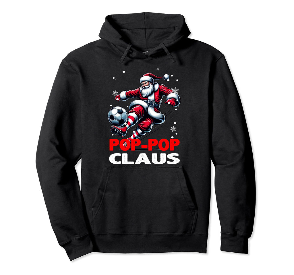 Soccer Pop Pop Claus Family Matching Hoodie - Custom Art Print for Adults - T-Shirt, Sweatshirt, Hoodie