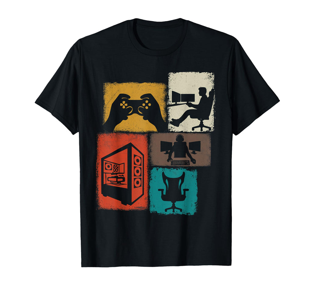 Gamer Collage Gaming Video Game Lover T-Shirt - Unique Graphic Unisex - T-Shirt, Sweatshirt, Hoodie