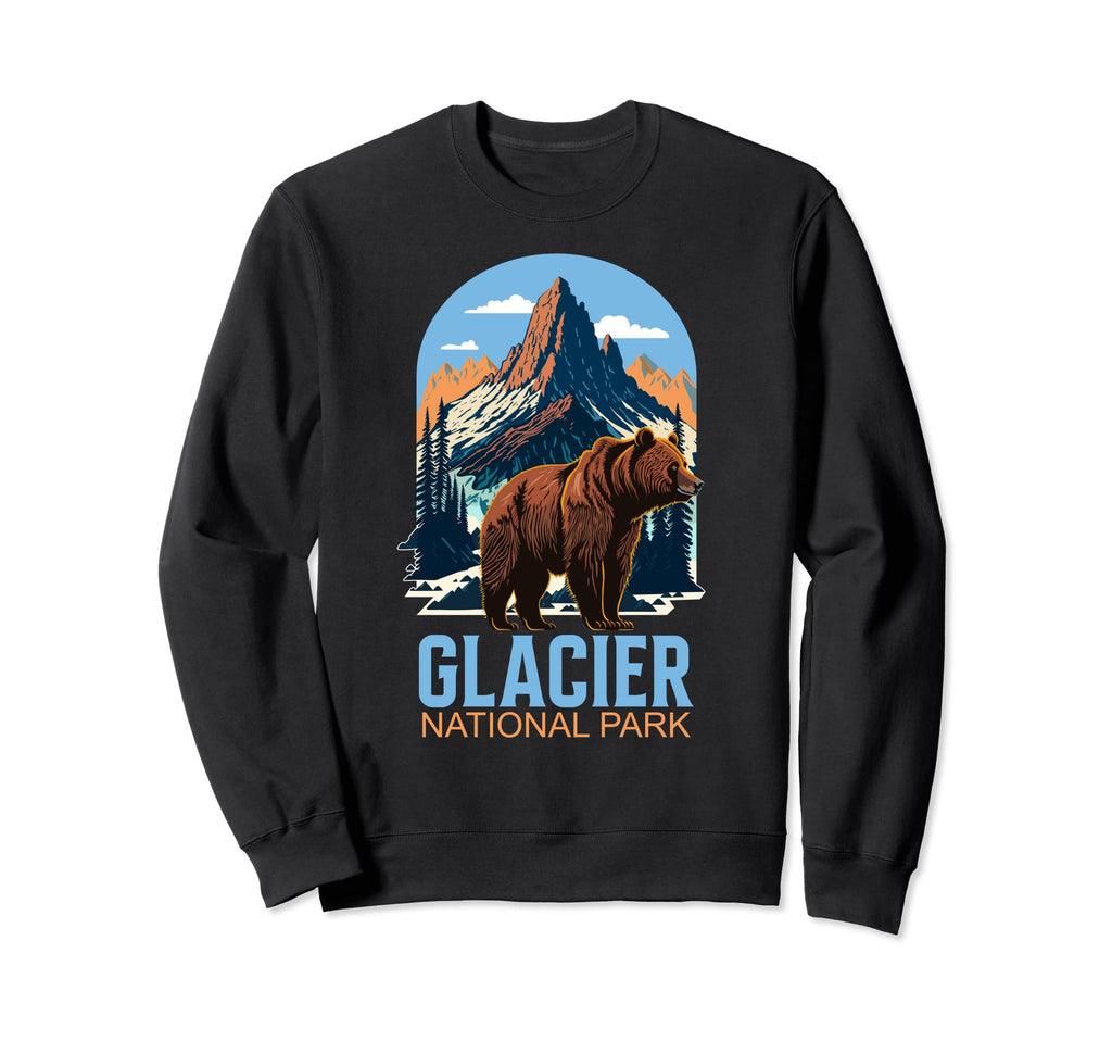 Glacier National Park Montana Sweatshirt - Unique Graphic for Adults - T-Shirt, Sweatshirt, Hoodie