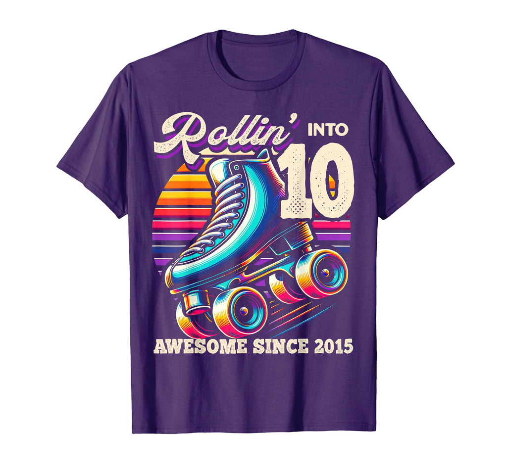 Birthday Roller Skating 10Th Rollin T-Shirt - Aesthetic Graphic Unisex - T-Shirt, Sweatshirt, Hoodie