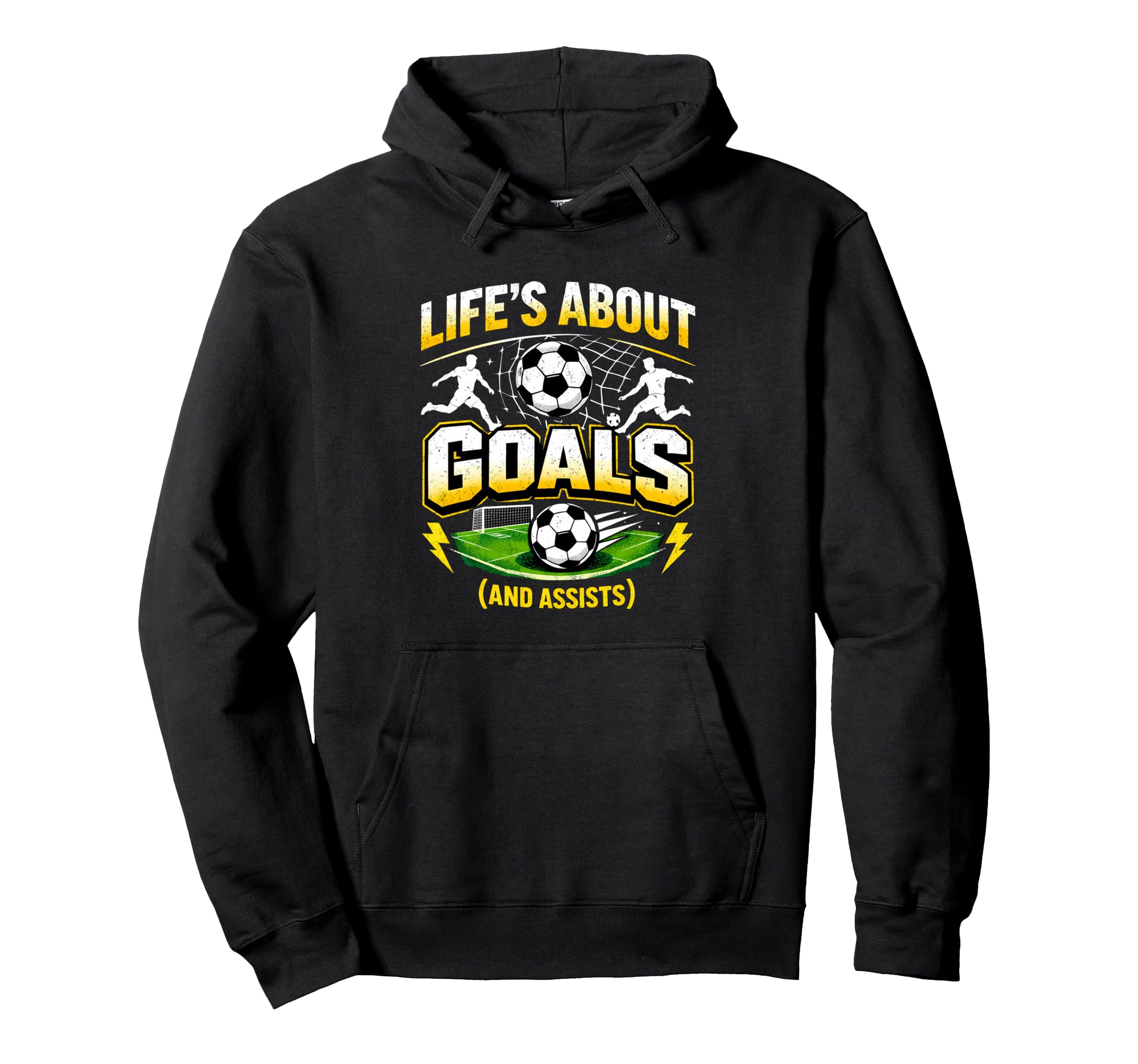 Soccer Player Lives About Goals Soccer Ball Hoodie - Unique Graphic Unisex - T-Shirt, Sweatshirt, Hoodie