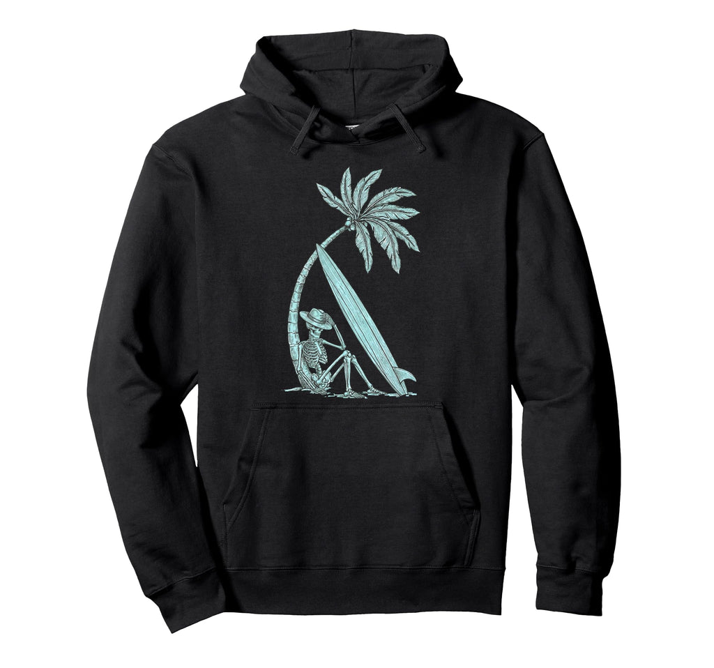 Surfers Skeleton S Palm Tree S Hoodie - Streetwear Style Men Women - T-Shirt, Sweatshirt, Hoodie
