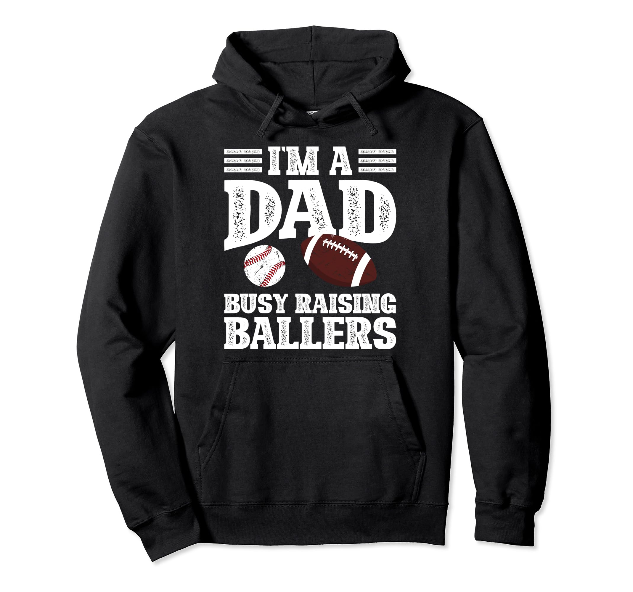 Im Dad Busy Raising Ballers Baseball Hoodie - Minimalist Print Men Women - T-Shirt, Sweatshirt, Hoodie