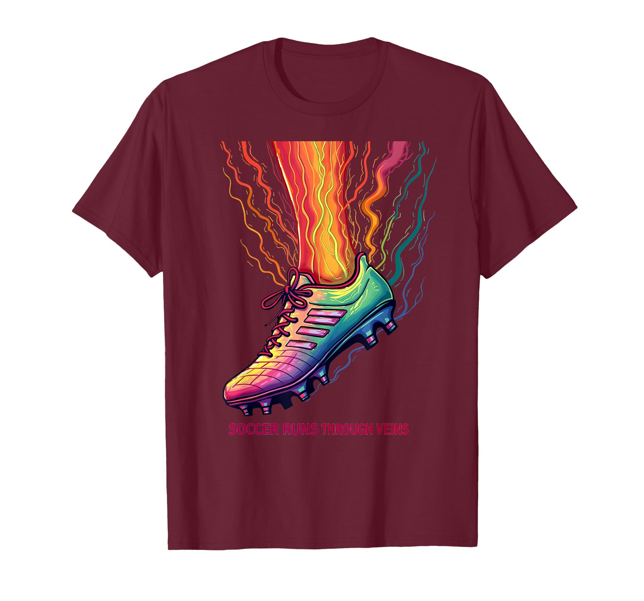 Soccer Runs Through Veins Soccer T-Shirt - Streetwear Style Men Women - T-Shirt, Sweatshirt, Hoodie