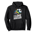 I Love Soccer Enthusiasts Ball Motion Hoodie - Streetwear Style for Adults - T-Shirt, Sweatshirt, Hoodie