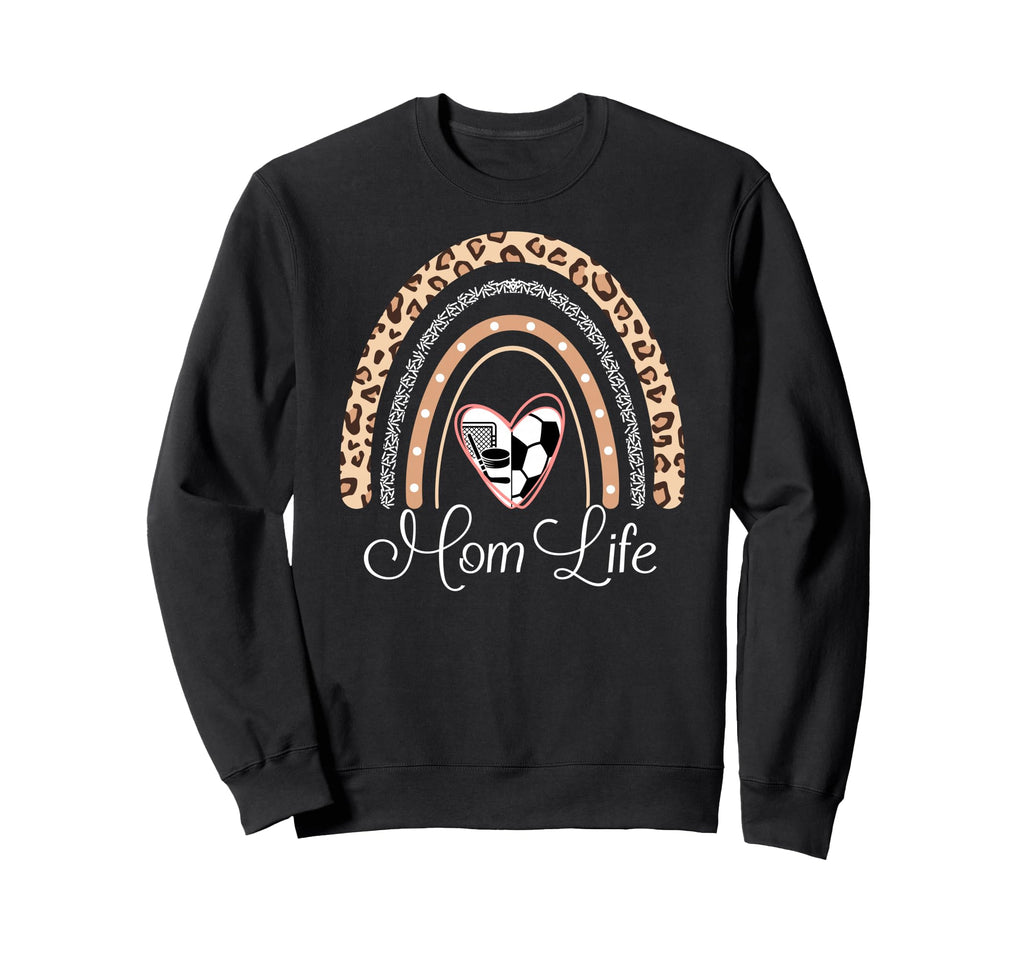 Mom Life Boho Rainbow Funny Soccer Sweatshirt - Graphic Print Unisex - T-Shirt, Sweatshirt, Hoodie