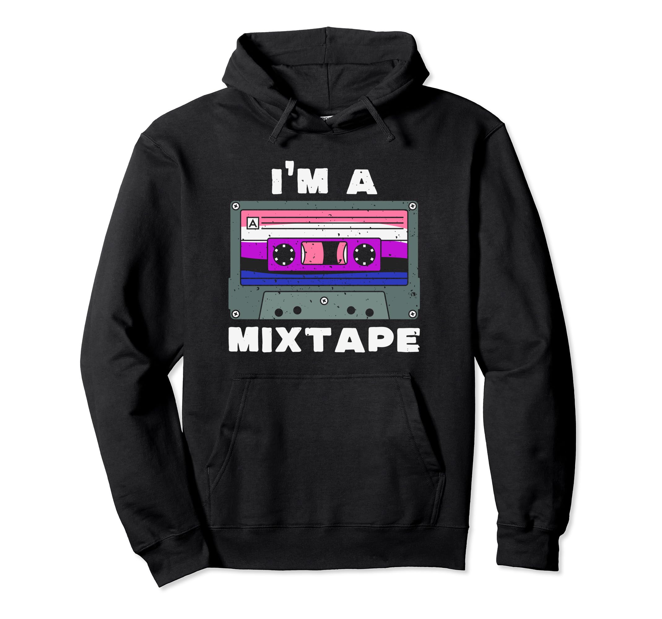 Im Mixtape Genderfluid Flag Hoodie - Casual Everyday Wear for Adults - T-Shirt, Sweatshirt, Hoodie