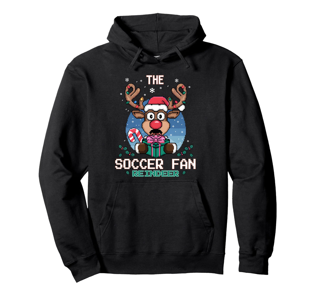 Soccer Fan Reindeer Matching Family Hoodie - Fun Novelty Design Unisex - T-Shirt, Sweatshirt, Hoodie