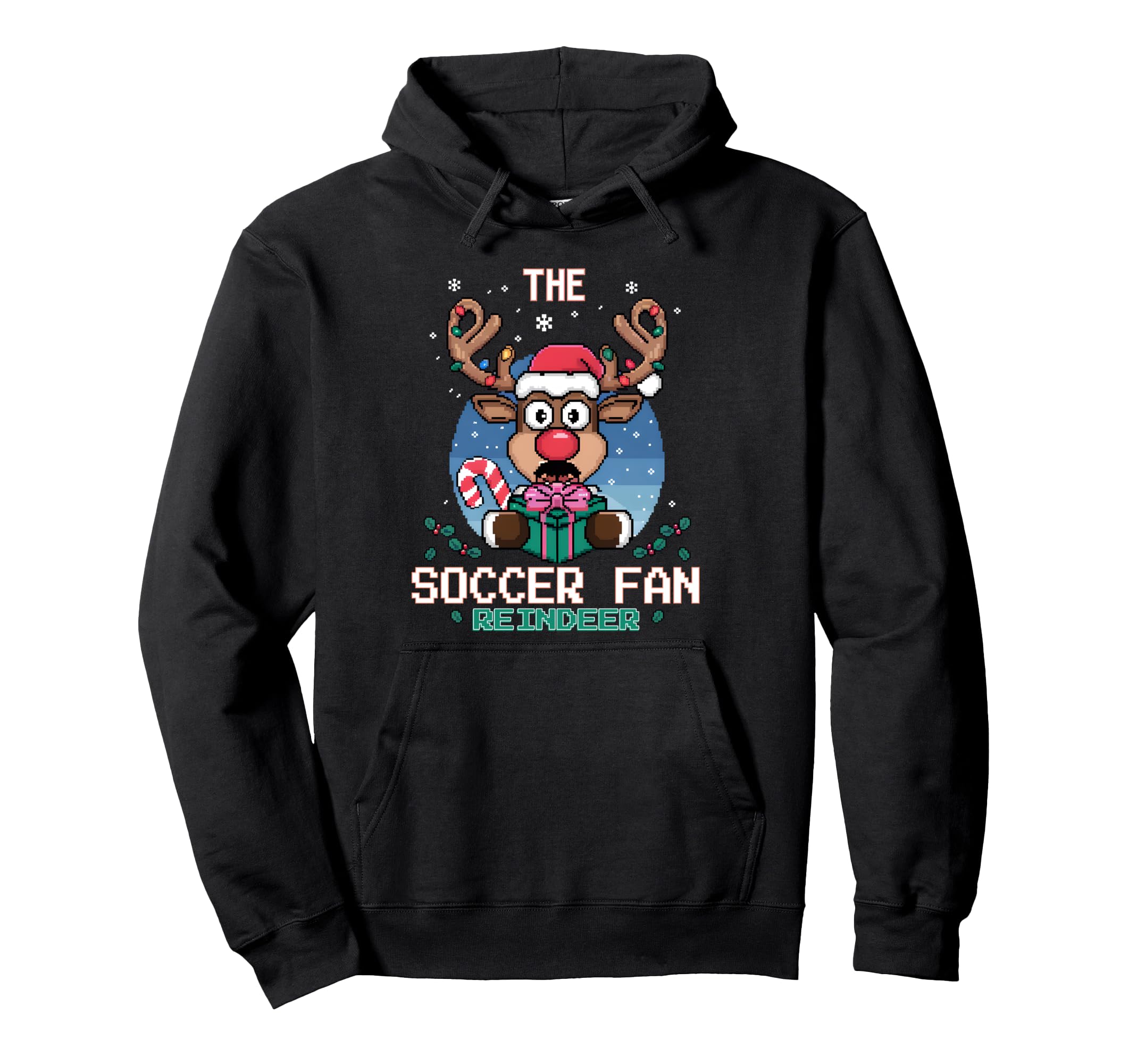 Soccer Fan Reindeer Matching Family Hoodie - Fun Novelty Design Unisex - T-Shirt, Sweatshirt, Hoodie