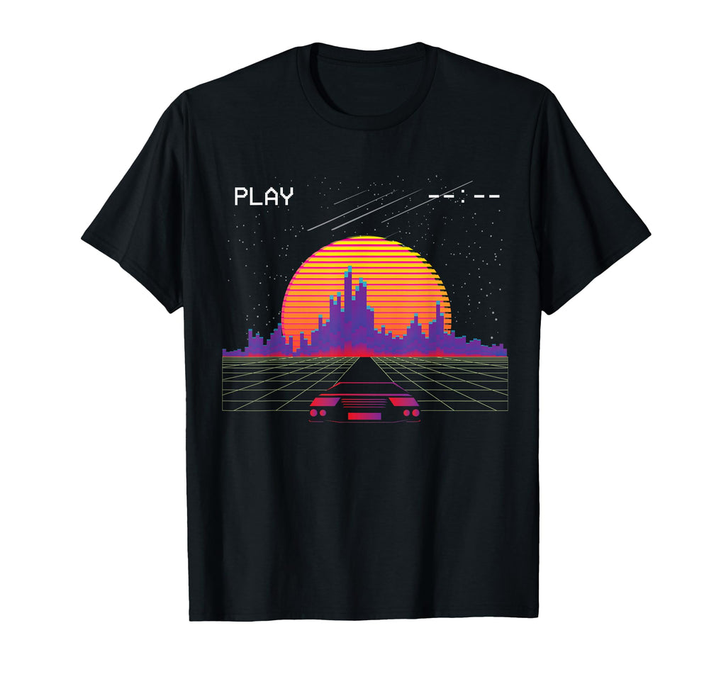 Cyberpunk Outrun Synthwave Sunset T-Shirt - Aesthetic Graphic Men Women - T-Shirt, Sweatshirt, Hoodie