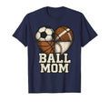 Ball Mom Heart Soccer Baseball Sports T-Shirt - Unique Graphic for Adults - T-Shirt, Sweatshirt, Hoodie