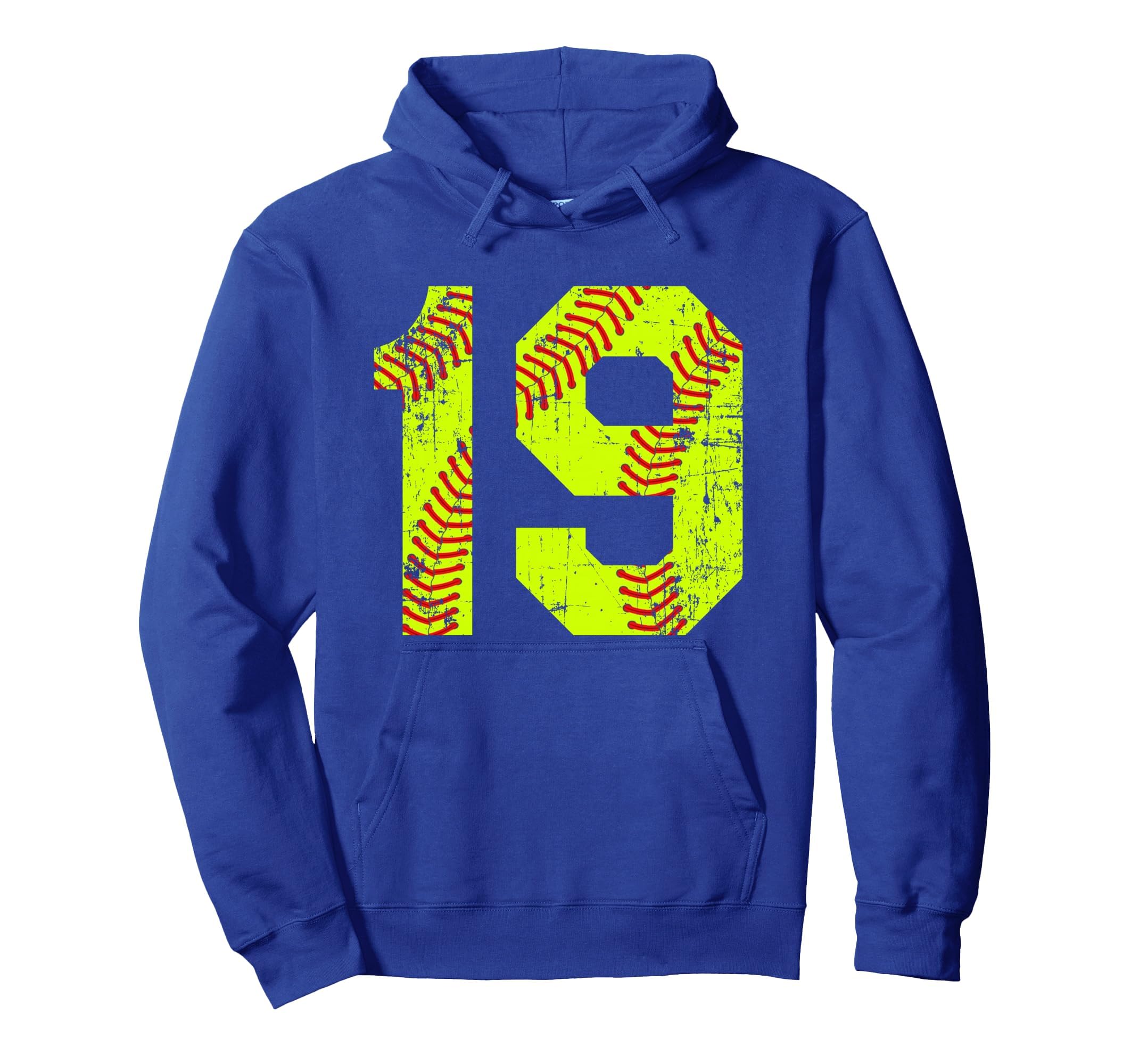 Softball 19 Jersey Number Hoodie - Casual Everyday Wear Men Women - T-Shirt, Sweatshirt, Hoodie