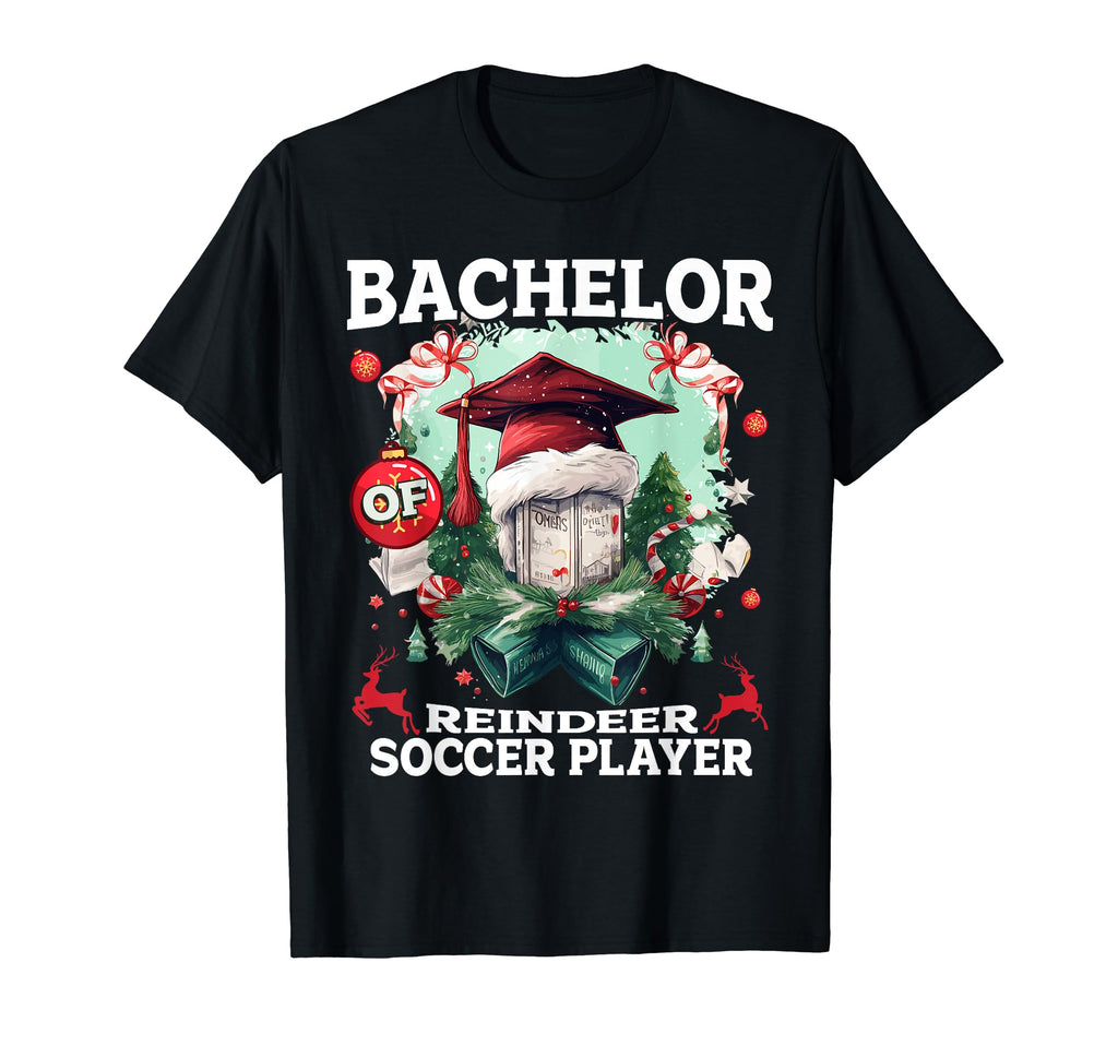 Bachelor Reindeer Soccer Player Funny T-Shirt - Novelty Apparel Men Women - T-Shirt, Sweatshirt, Hoodie