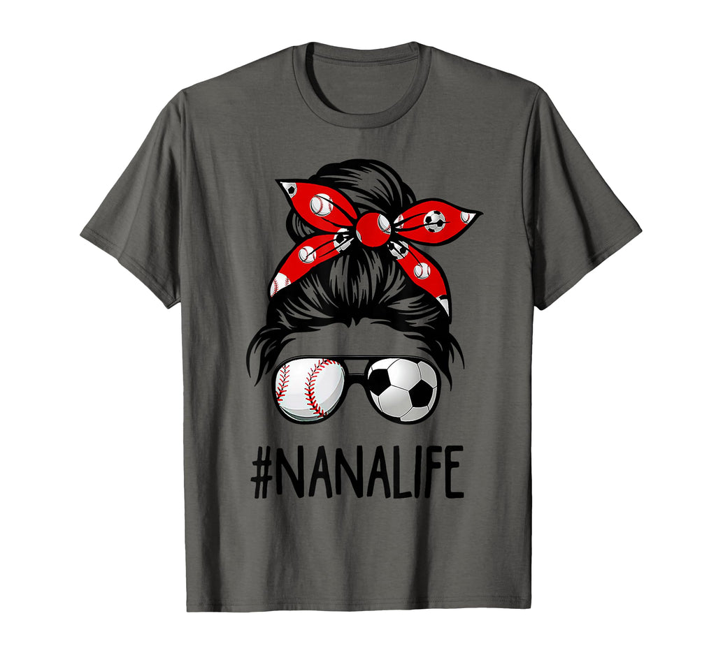 Classy Nana Life Soccer Messy Bun T-Shirt - Novelty Apparel for Adults - T-Shirt, Sweatshirt, Hoodie