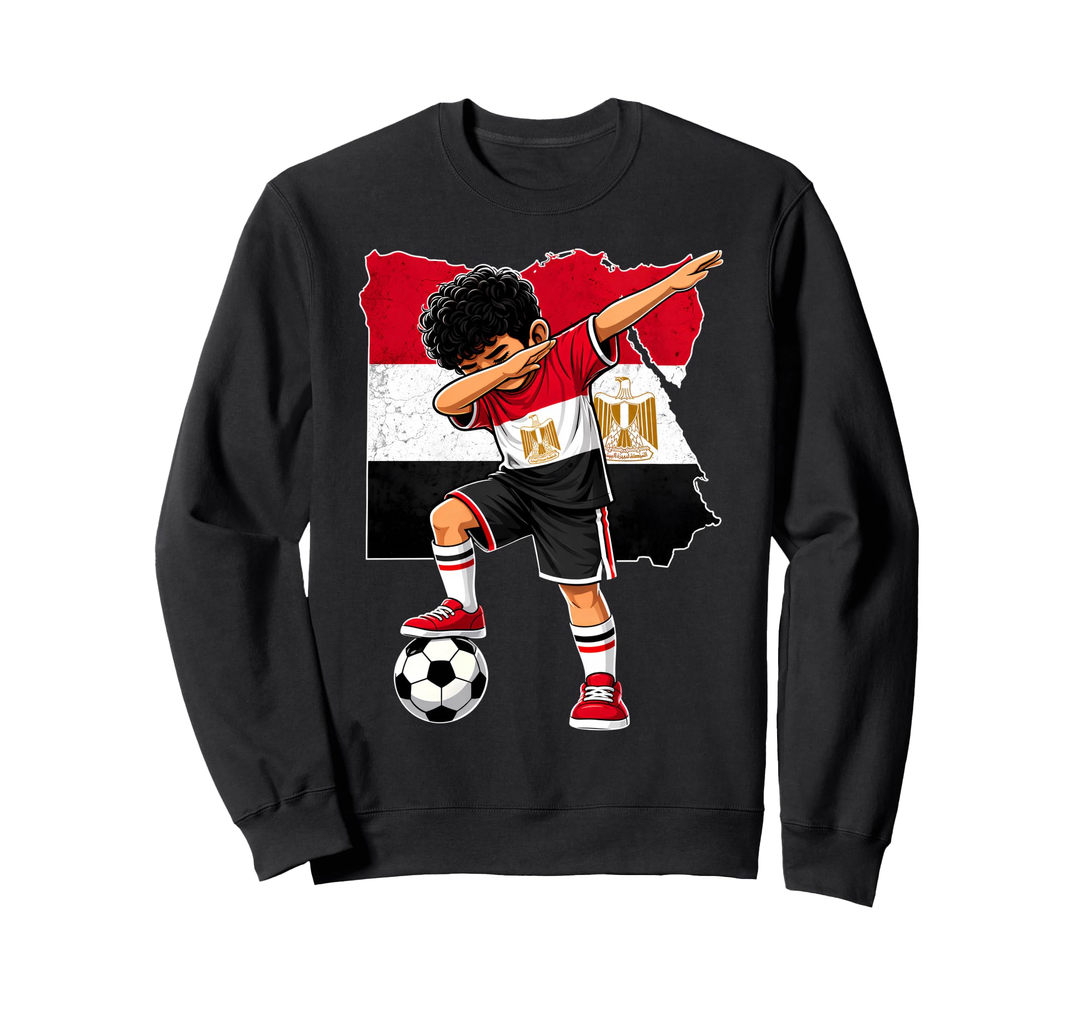 Dabbing Soccer Egypt Jersey Sweatshirt - Streetwear Style for Adults - T-Shirt, Sweatshirt, Hoodie