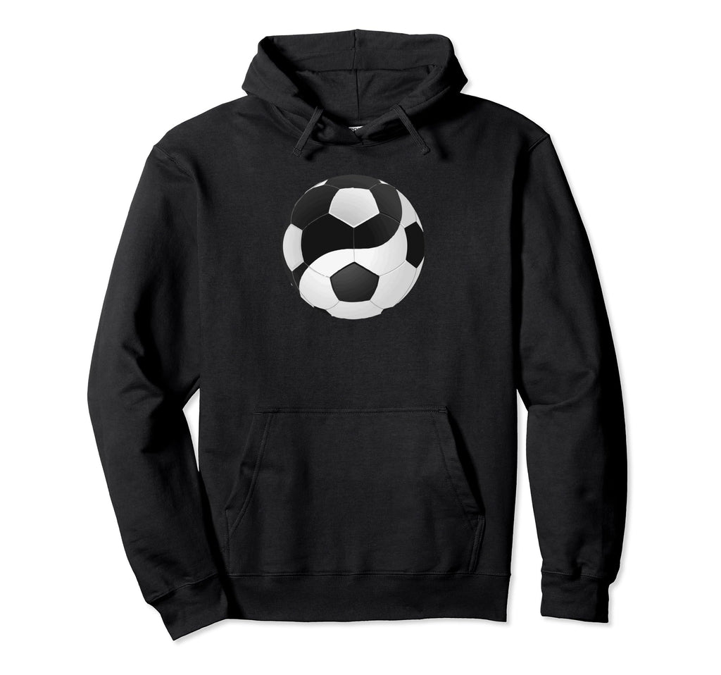 Yin Yang Soccer Art Hoodie - Fun Novelty Design for Adults - T-Shirt, Sweatshirt, Hoodie