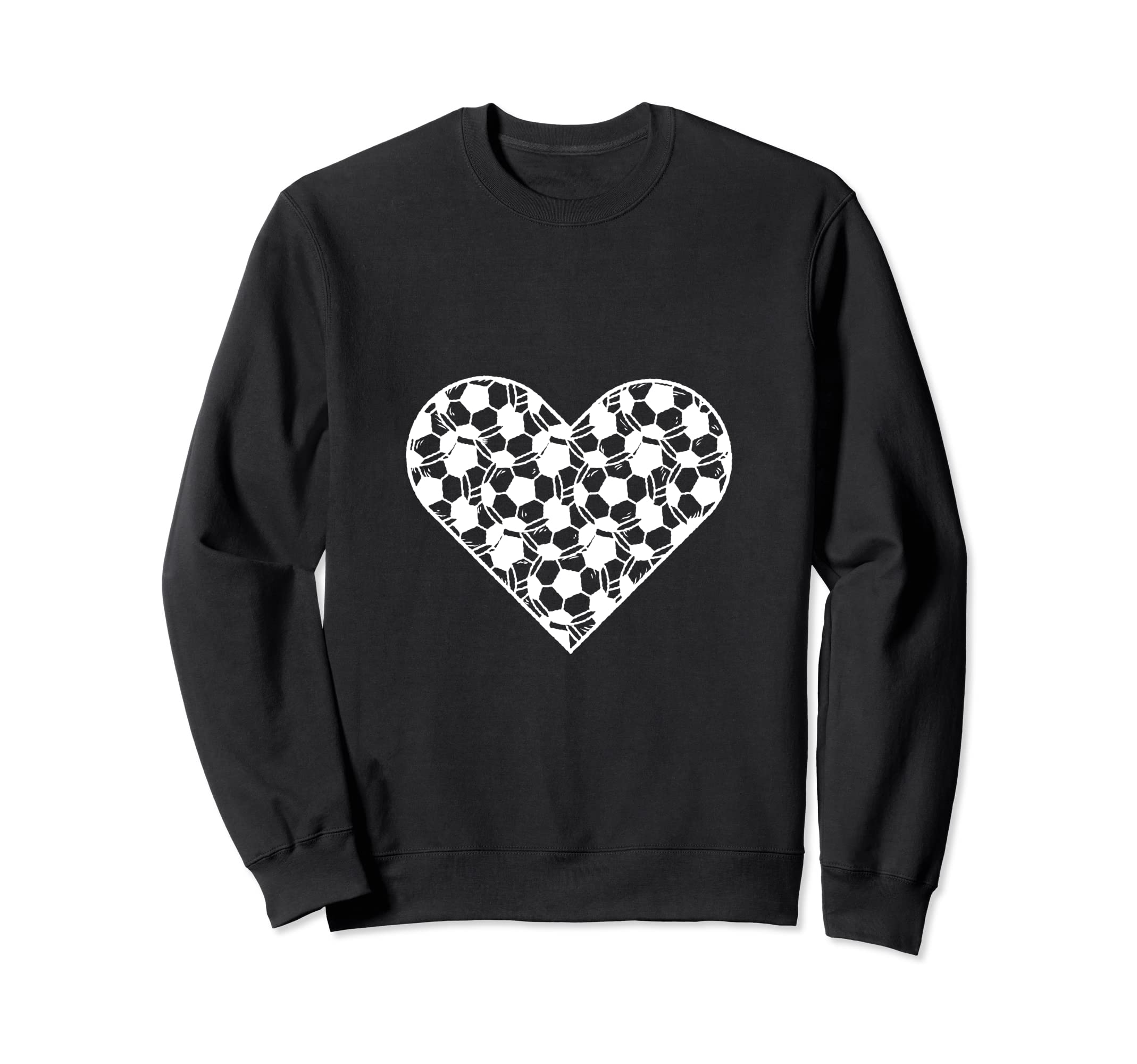 I Love Soccer Heart Shaped Soccer Ball Sweatshirt - Graphic Print Unisex - T-Shirt, Sweatshirt, Hoodie
