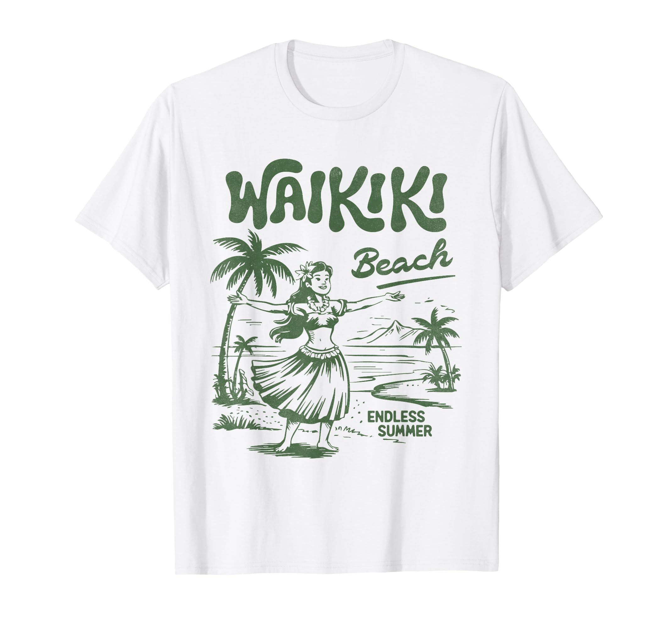 Waikiki Hula Hawaii Beach Island Vibes T-Shirt - Unique Graphic Unisex - T-Shirt, Sweatshirt, Hoodie
