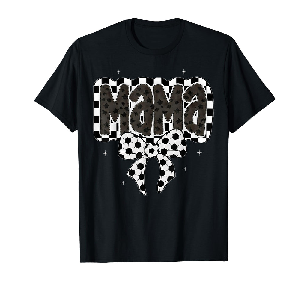 Soccer Mama Coquette Checkered Bow T-Shirt - Minimalist Print Unisex - T-Shirt, Sweatshirt, Hoodie