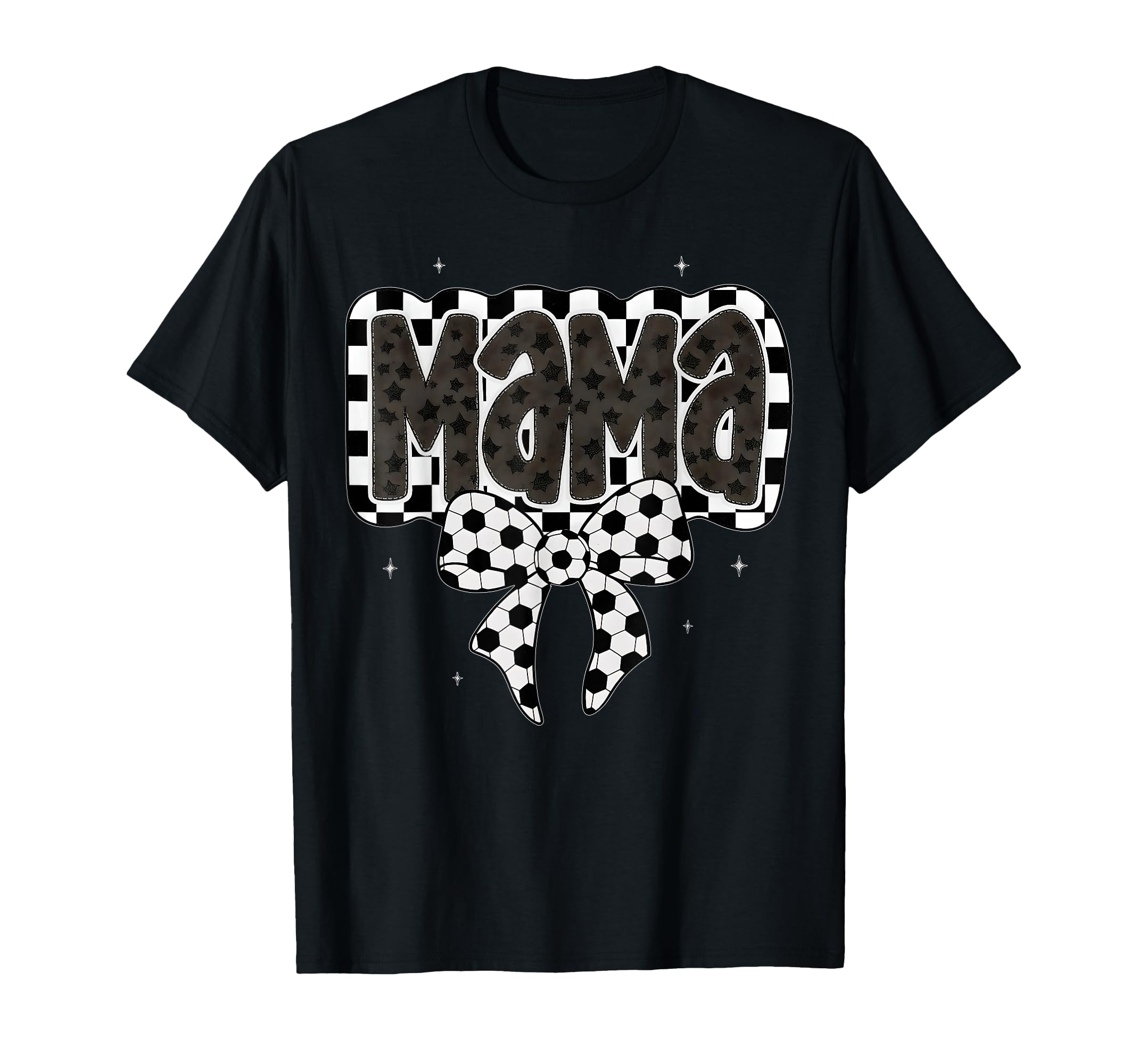 Soccer Mama Coquette Checkered Bow T-Shirt - Minimalist Print Unisex - T-Shirt, Sweatshirt, Hoodie