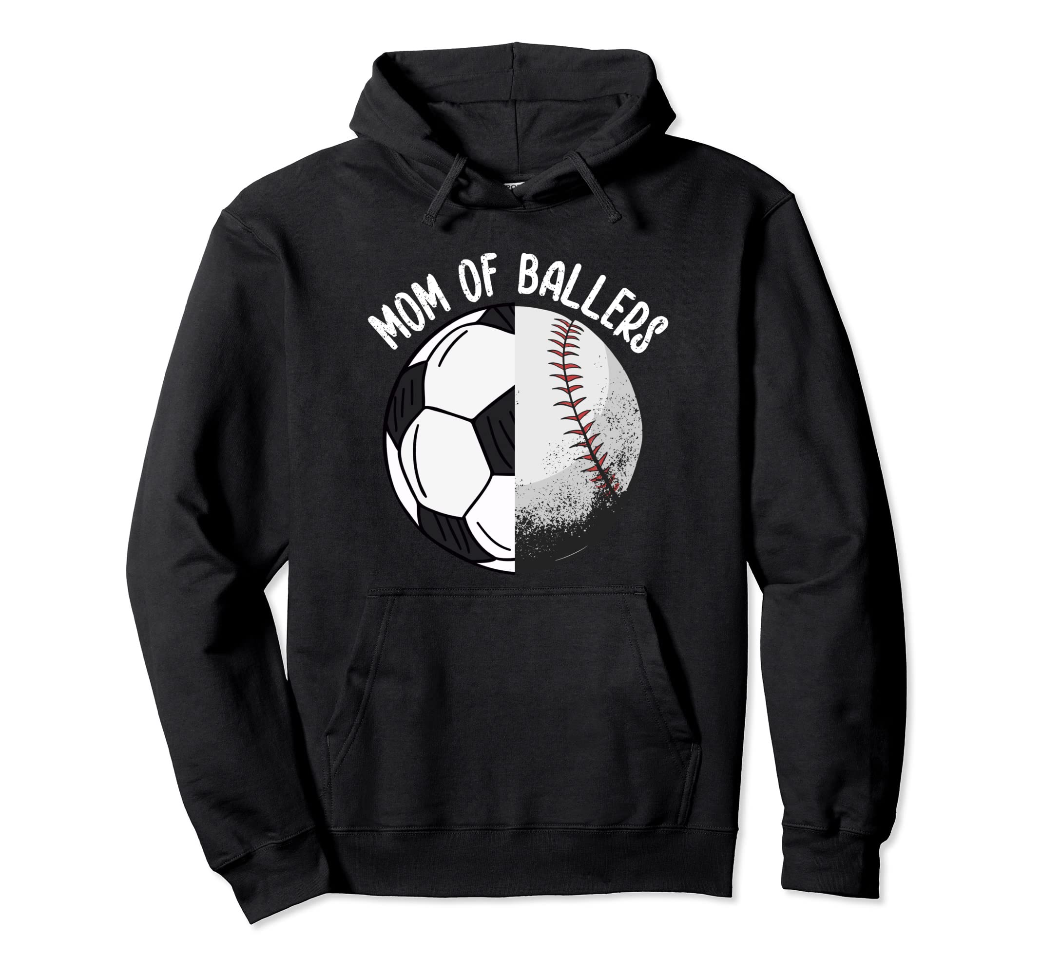 Mom Ballers Soccer Baseball Mama Hoodie - Fun Novelty Design for Adults - T-Shirt, Sweatshirt, Hoodie