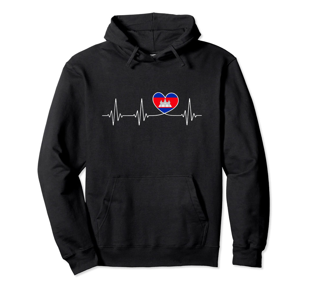 Cambodia Love Heartbeat And Cambodian Hoodie - Aesthetic Graphic Men Women - T-Shirt, Sweatshirt, Hoodie