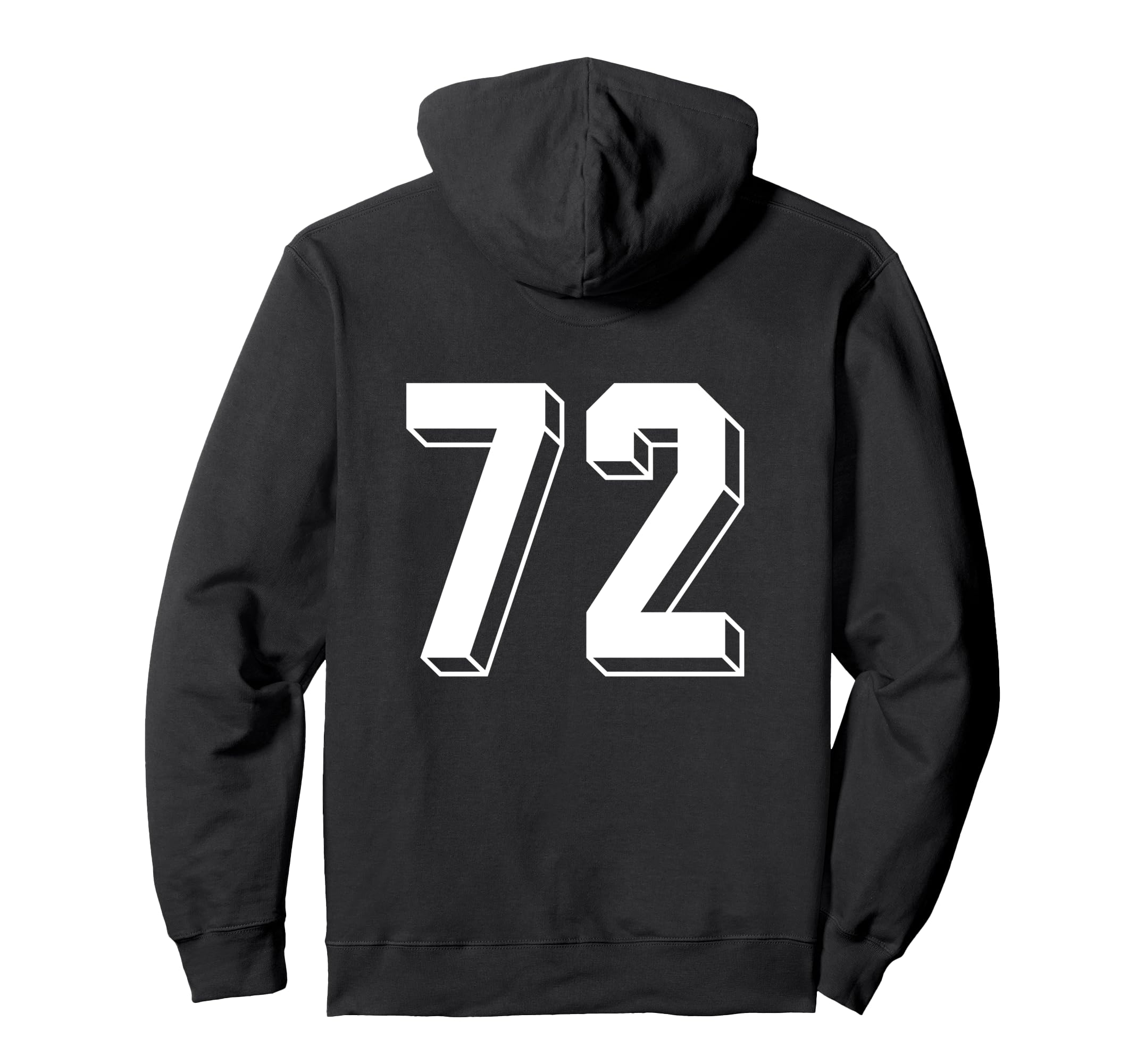 Number 72 Backside 80S 90S Team Hoodie - Casual Everyday Wear for Adults - T-Shirt, Sweatshirt, Hoodie