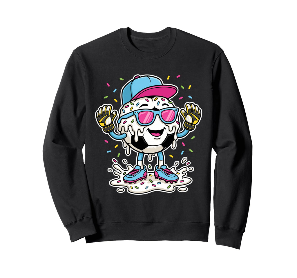 Soccer Ball Melting Ice Cream Drip Sweatshirt - Streetwear Style Unisex - T-Shirt, Sweatshirt, Hoodie