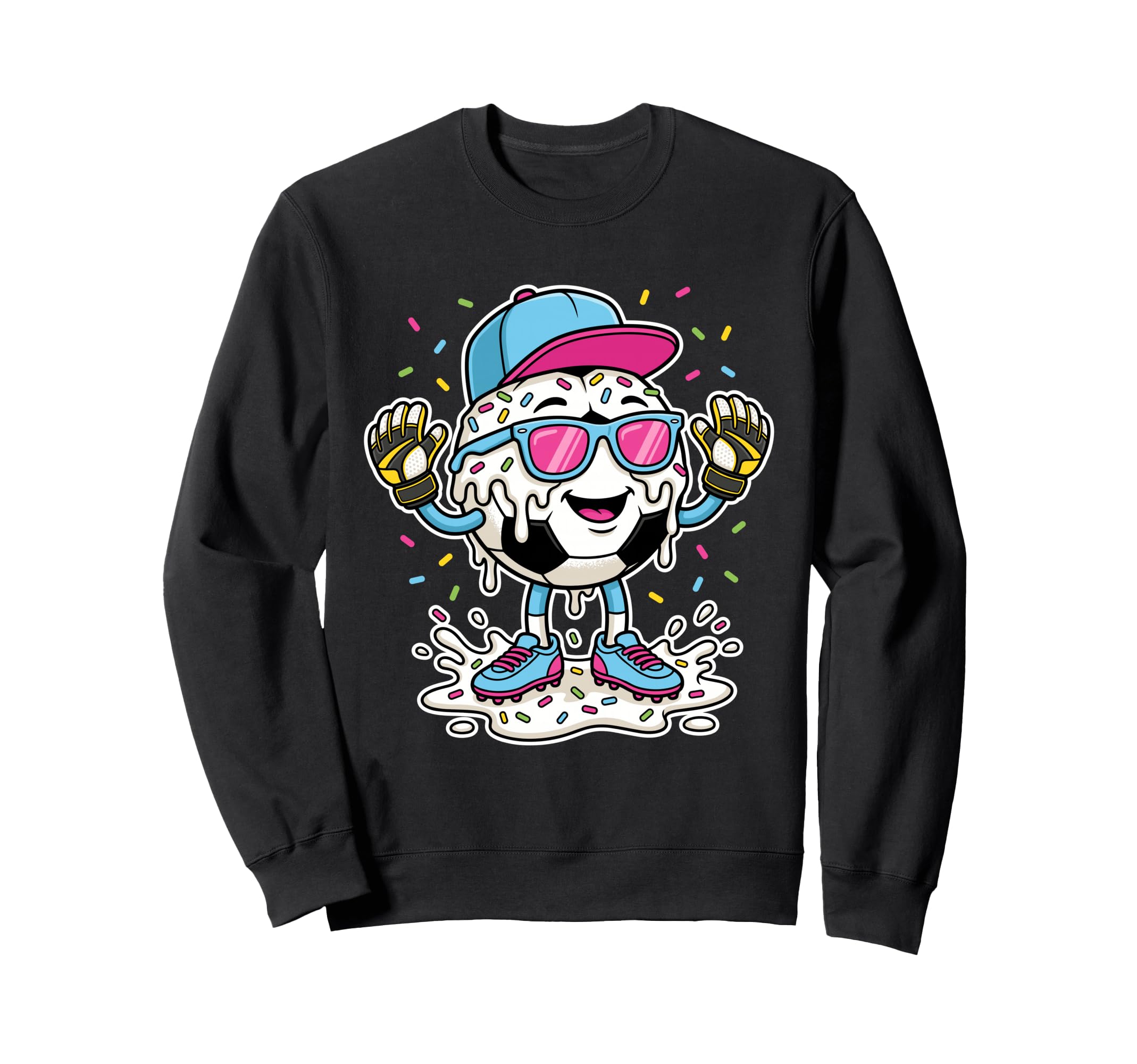 Soccer Ball Melting Ice Cream Drip Sweatshirt - Trendy Graphic Men Women - T-Shirt, Sweatshirt, Hoodie