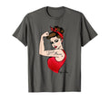 Girlpower Pinup Feminist Rosieriveter T-Shirt - Minimalist Print Unisex - T-Shirt, Sweatshirt, Hoodie