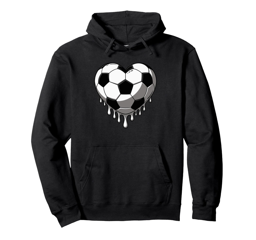 Melting Heart Shape Soccer Player Football Hoodie - Unique Graphic Unisex - T-Shirt, Sweatshirt, Hoodie