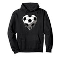 Melting Heart Shape Soccer Player Football Hoodie - Unique Graphic Unisex - T-Shirt, Sweatshirt, Hoodie