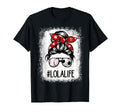 Bleached Lola Life Soccer Messy Bun T-Shirt - Minimalist Print Unisex - T-Shirt, Sweatshirt, Hoodie