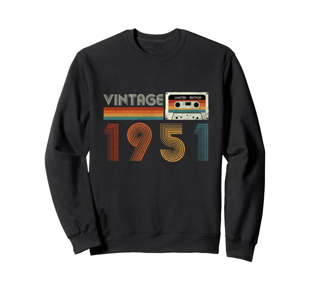 1951 Cassette Tape Birthday 75 Sweatshirt - Trendy Graphic for Adults - T-Shirt, Sweatshirt, Hoodie