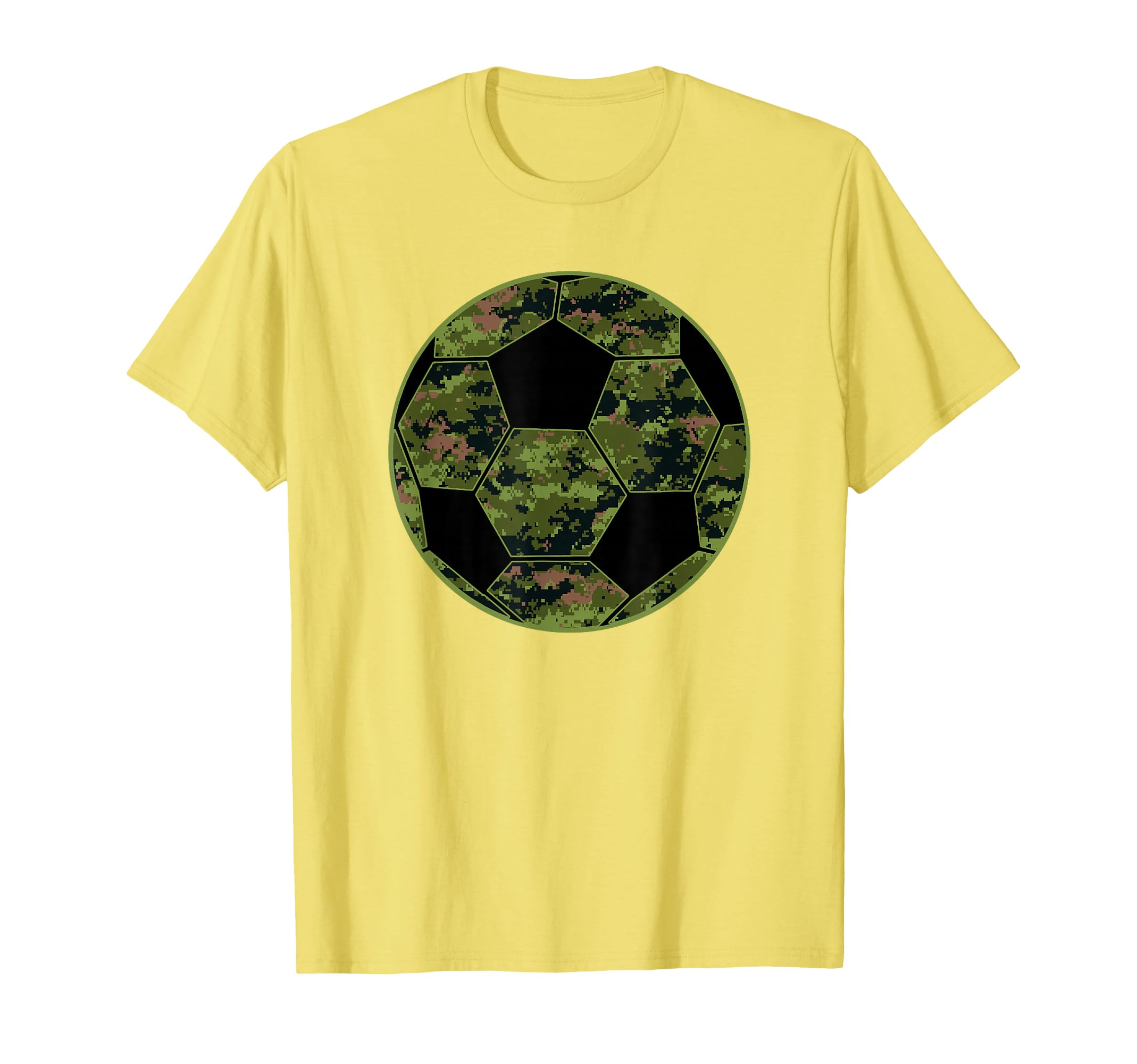 Green Camo Camouflage Soccer Ball T-Shirt - Graphic Print for Adults - T-Shirt, Sweatshirt, Hoodie